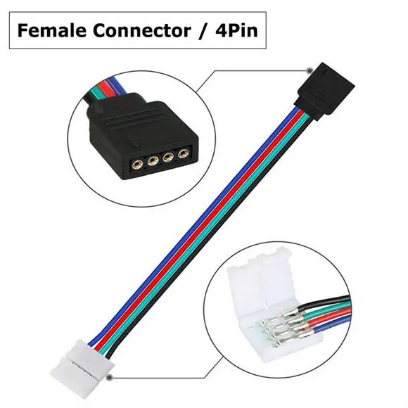 4Pin 5Pin разъем для светодиодной ленты для RGB RGBW RGBWW цвет 5050 Светодиодная лента провод Соединительный удлинитель соединительный кабель - Испускаемый цвет: Female connector