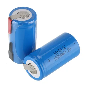 

New 2Pcs 22*42mm Sub C SC Rechargeable Battery 1.2V 1800mAh NI-CD Batteries With PCB For Electronic Tools Car Machine