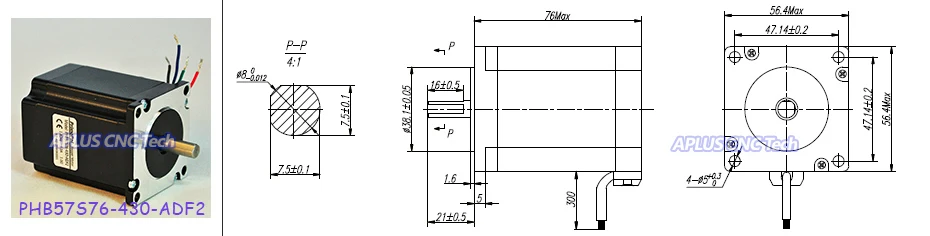 NEMA 23 Шаговые двигатели(255oz-in/76 мм/3.0a)+ Шаговые двигатели Драйвер psr5042