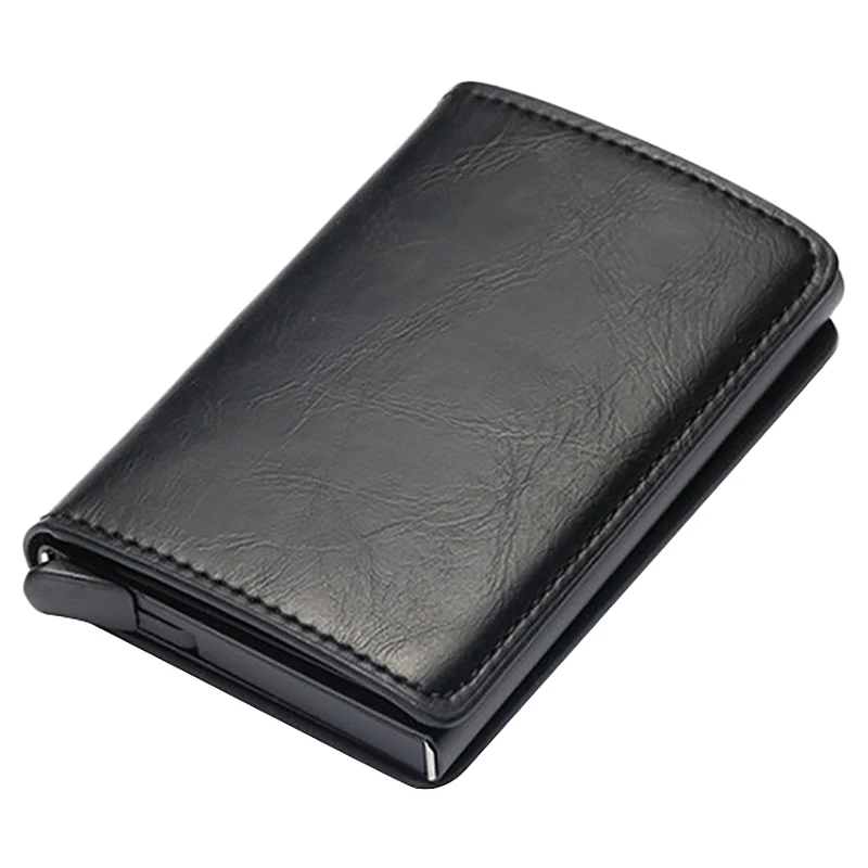 

Metal Credit Card Holder Slim RFID Blocking Leather Wallet Credit ID Card Holder Men PU Leather Credit Cards Wallets