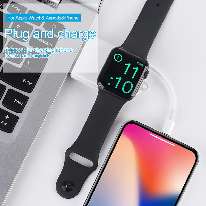 Беспроводное зарядное устройство Новое магнитное портативное USB для iPhone X XS Max XR быстрое зарядное устройство Apple Watch Series 4 3 2 1 зарядный кабель