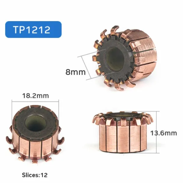 TUNGFULL 15x6,35x10 мм 2 шт. медный стержень генератора коллектора двигателя микро-просверленные тонны коллектор для арматуры Реверсивный инструмент - Цвет: 8x18.2x13.6mm