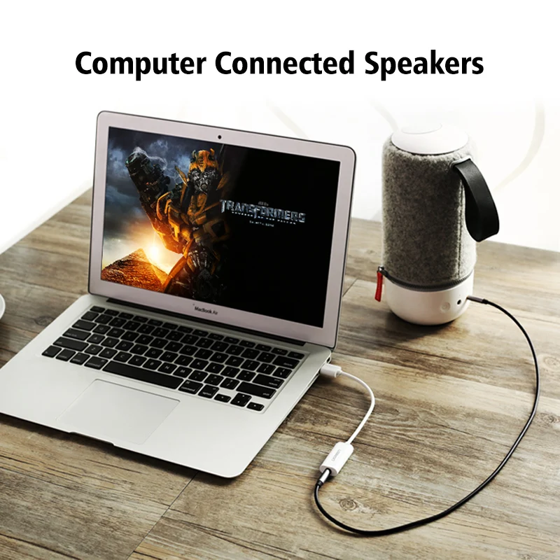 Внешняя звуковая карта Ugreen с USB аудио адаптер для микрофона динамик разъемом 3 5 мм