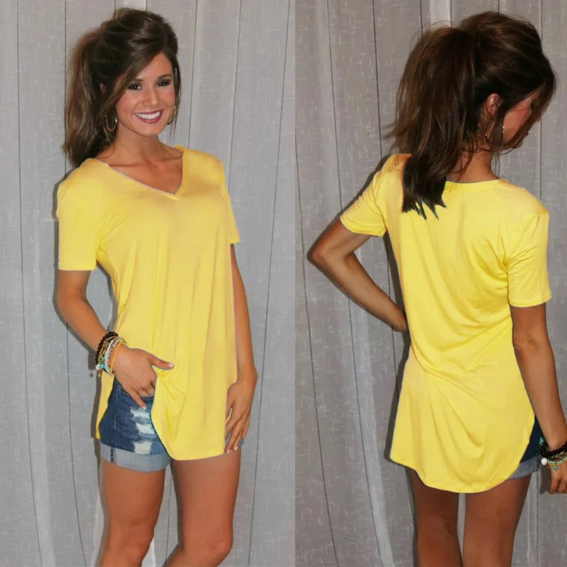 4XL 5XL Plus Size T-shirt Women Fashion Oversized Basic T Shirt Solid V Neck Short Sleeve Rounded Hem Long Casual Party Wear Top 4XL 5XL Plus Size T-shirt Women Fashion Oversized Basic T Shirt Solid V Neck Short Sleeve Rounded Hem Long Casual Party Wear Top
