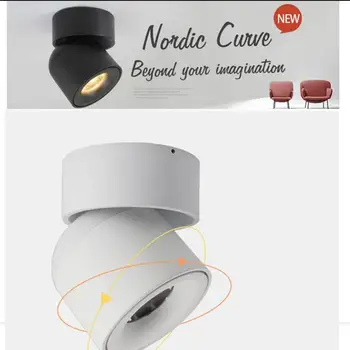 

Dimmable Led Surface Mounted Ceiling Downlight Adjustable 90 degrees Nordic Spot light for indoor Foyer,Living Room AC85-265V