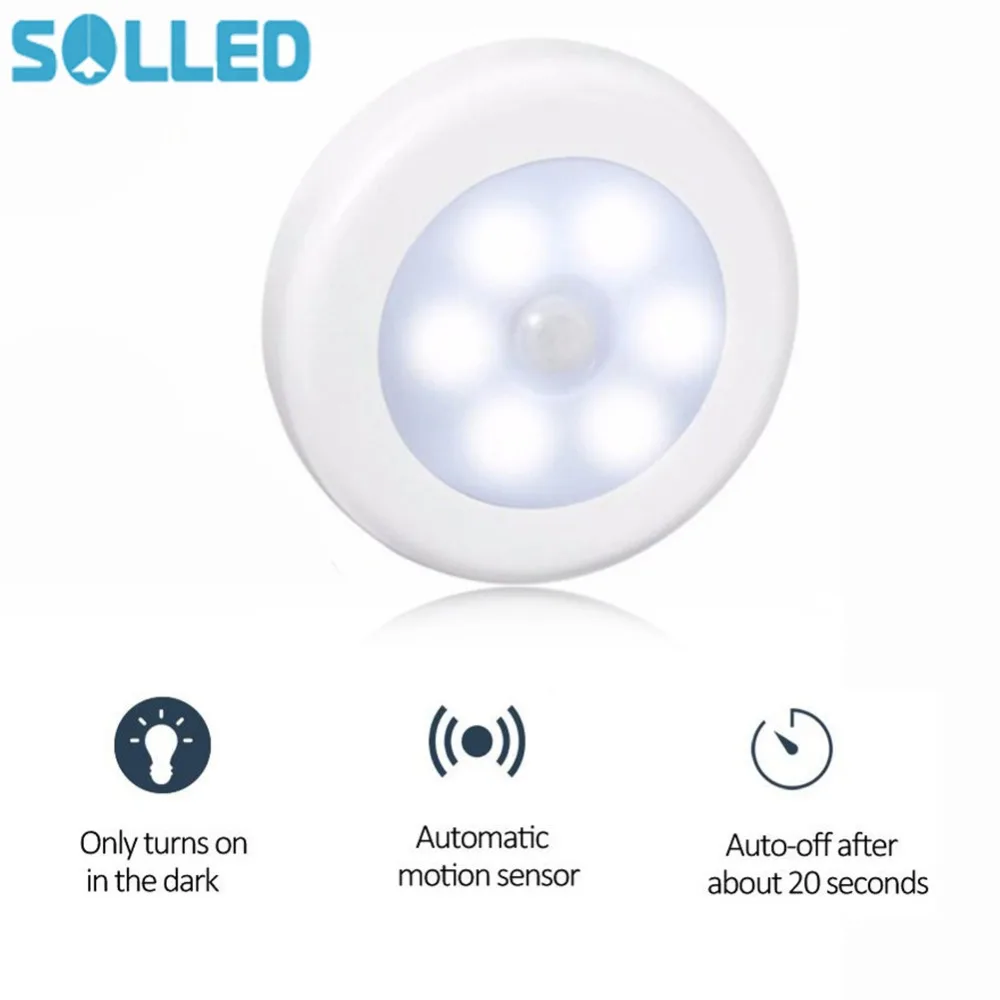 6LED PIR Body Motion Sensor Activated Wall Light Night Light Induction