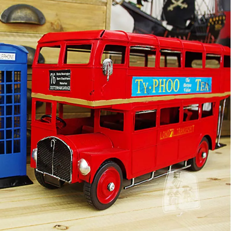 New Collectible Retro Red Classic London Bus Car Models
