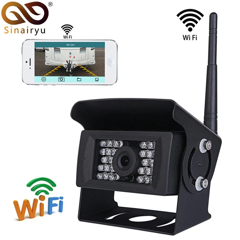 

Sinairyu Wifi Truck Backup Camera Heavy Duty 28 IR Night Vision Waterproof Vehicle Rear View Camera 12 V 24 V Backup Camera