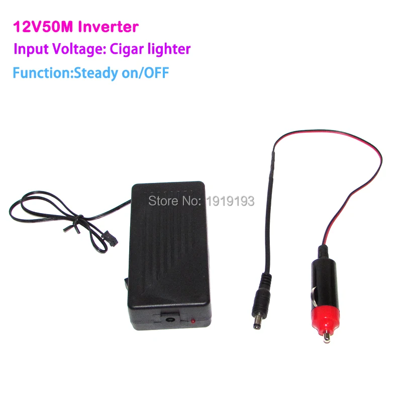 

Newest DC-12V EL inverter by Car Cigar Lighter For loading 50M length EL wire or EL strip For holiday lighting decoration