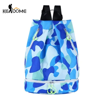 

Women Beach Backpack Nylon Shoulder Bag Summer Camouflage Swimming Storage Bolsa Deporte Dry And Wet Female Mochila Playa XA156D