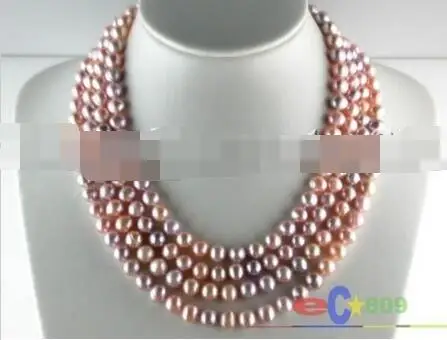 

Hot selling free shipping******* NATURAL 80" 10MM PINK LAVENDER ROUND FW CULTURED PEARL NECKLACE