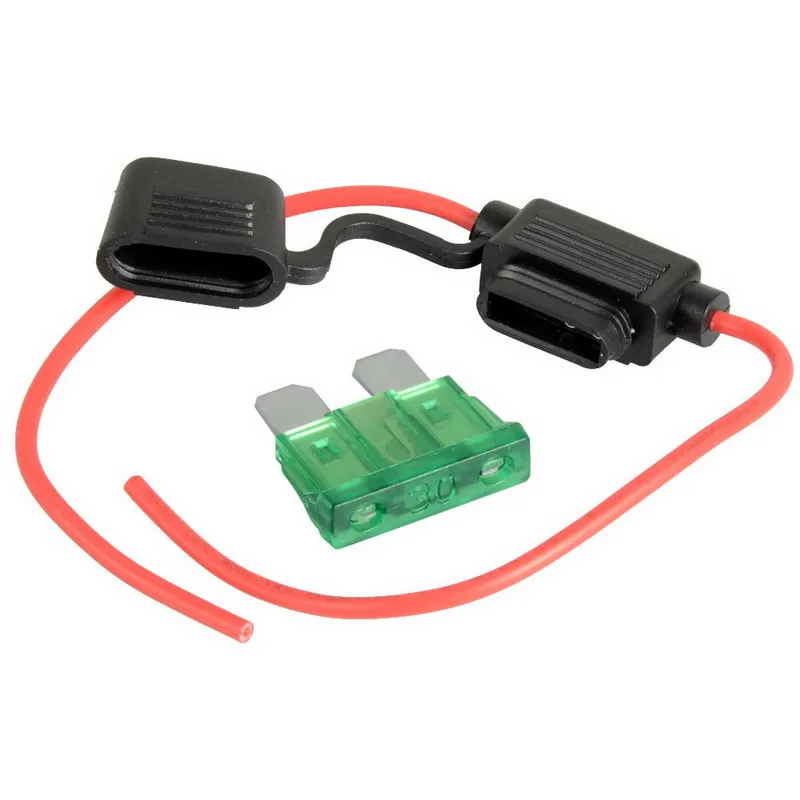 Гнездо для предохранителя авто купить New 1 PCS 30A Fuse &Medium Waterproof In Line Car Stanard Blade Type Fuse Holder
