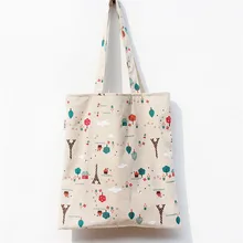 YILE хлопок лен хозяйственная сумка через плечо экологический многоразовый мешок с принтом дерево полотенце L018