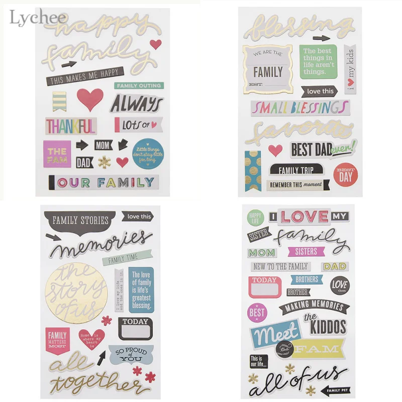 

Lychee Colorful Letters 3D Die Cut Self-adhesive Stickers For Scrapbooking Planner Card Making Diary Decorative Craft