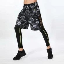 Мужские Компрессионные спортивные шорты, дышащие уличные спортивные мужские шорты для занятия баскетболом, фитнесом, пробежкой, свободные пляжные шорты с карманом