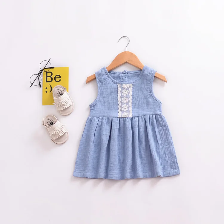Mother nest Summer Girls Lace Vest Dress Cotton Princess Newborn Clothes Soft Children Party Dresses Kids Sleeveless Clothing  (28)