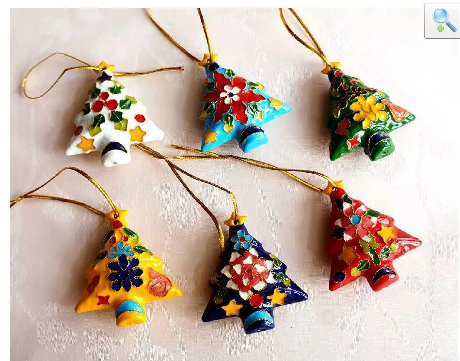 

BRAND NEW10PC cute CHINESE STYLE HANDMADE Cloisonne Christmas tree Ornament