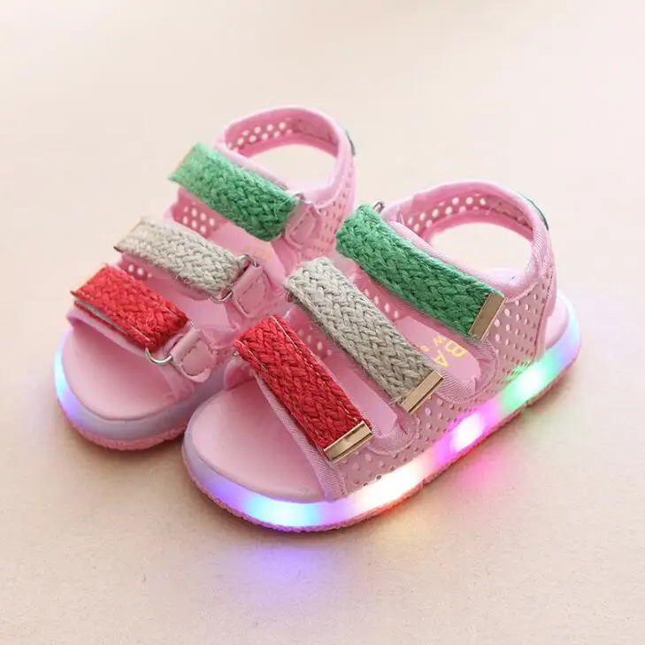 Детские пляжные сандалии; Летняя детская обувь с подсветкой; повседневная обувь для маленьких мальчиков; сандалии с подсветкой для девочек; chaussure enfant - Цвет: picture color