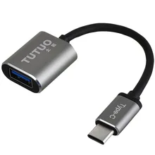 TUTUO Type-C Hub USB-C Male to USB-A 3.0 Female Adapter 5Gbps Aluminum with 10cm Cable OTG Adapter for Apple /Macbook/Android