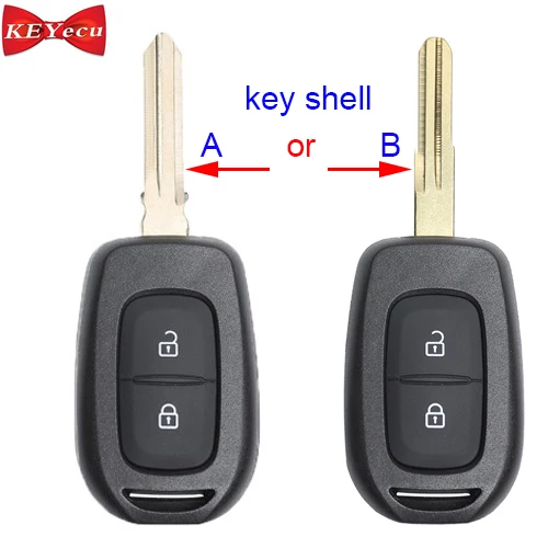 

KEYECU for Renault Duster Dokker Trafic Clio4 Master3 Logan Replacement Remote Car Key Shell Case Fob Housing Cover 2Btn