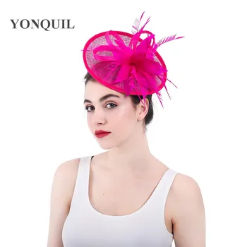 

Sinamay Fascinators Head Bands Hat Elegant Lady Philippines Top Feather Headdress Women Formal Party Cocktail Event Hat SYF315