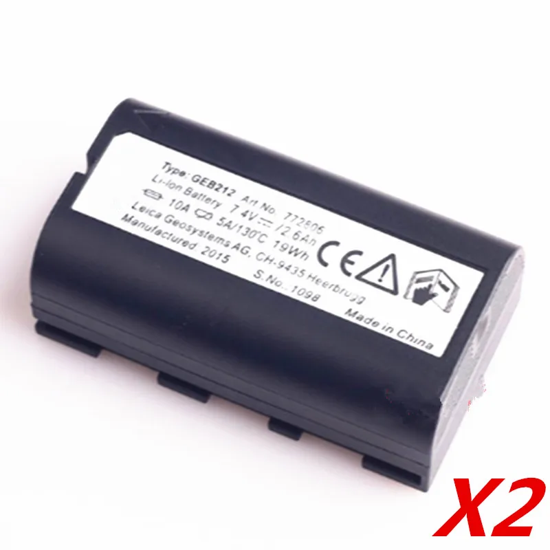 2 шт./лот GEB212 7,4 V 2600mAh литий-ионный аккумулятор, Compatable аккумулятор может работать для Leica ATX1200 RX1200 gps 1200 GRX1200/gps