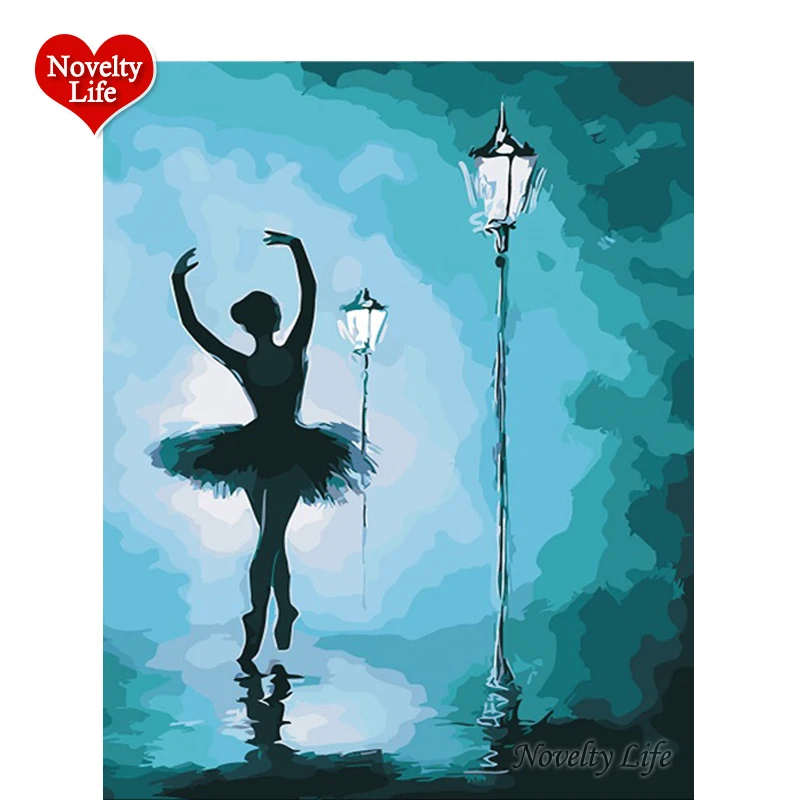Frame Ballet Dancer DIY Painting By Numbers Abstract Modern Wall Art