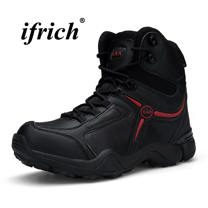 

Climbing Boots for Men Plus Size 39-46 High Top Sneakers Male Black Sand Man Hiking Shoes Winter Rubber Bottom Combat Boots