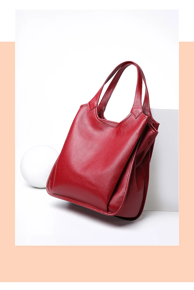 DIENQI сумка из натуральной коровьей кожи, женская зимняя кожаная сумка, большая женская сумка через плечо, красные ручные сумки для женщин