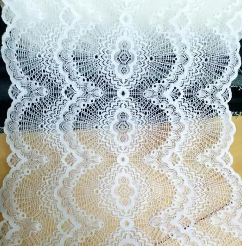 1 Meter 21cm Wide Hot Stretchy Lace Ribbon Black White Elastic Lace Sewing Accessories For DIY Home Decoration