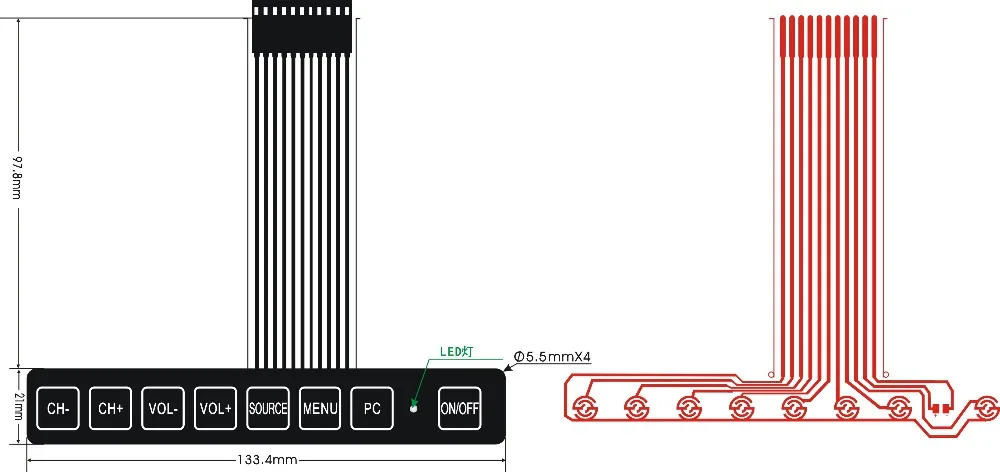Светодиодный дисплей светодиодная матричная клавиатура мембранный