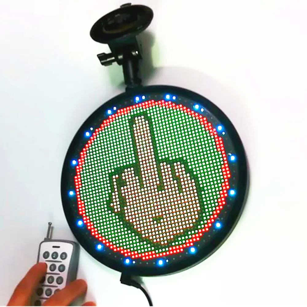 

22CM DIY 12v Car Animation Wifi Programmable Round Uber LYFT LED Display Panel Personalized Glow LED Light Logo+ Remote Control