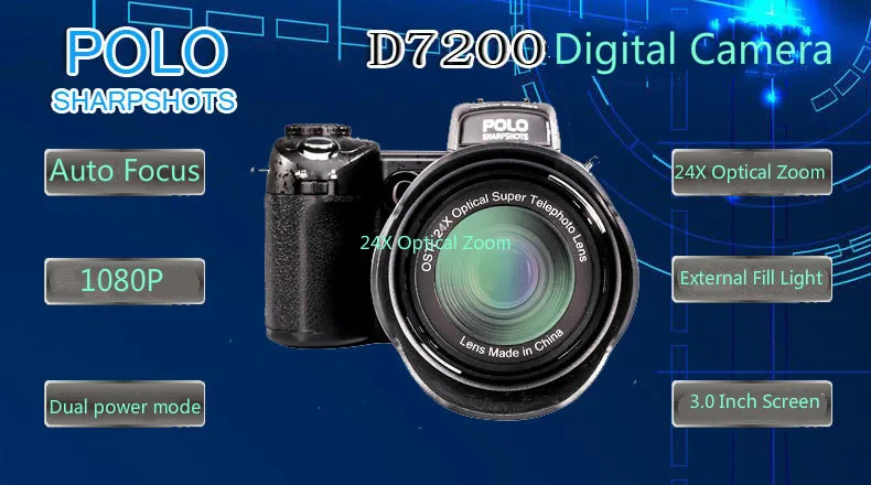 POLO D7200 цифровая камера 33MP с автофокусом профессиональная DSLR камера телеобъектив широкоугольный объектив сумка для фото