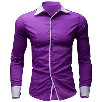 

Men Shorts Casual Pure Color Long Sleeve Shirt Polyester short Business Solid Slim Fit Shirt Turn-down Collar Printed c0501