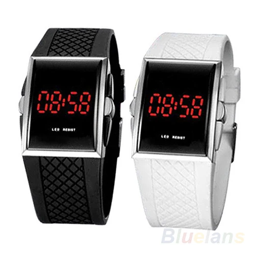 

Hot Sales Men Women Casual Unisex White Black LED Digital Sports Wrist Watch Wristwatch Date Clock 1JS4