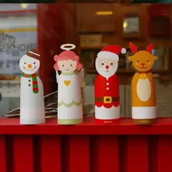 4 компл./лот 3D Снеговик Рождество отец и олень милые поздравительные открытки конверт комплект мультфильм дизайн