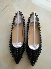 2016 Luxury Brand Designer Shoes Women Sex Black Red High Quality Bottom Flat Heels Pointed Toe Shoes Gold Sliver Wedding Shoes