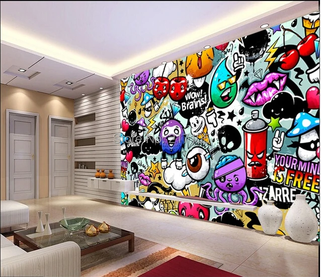 Custom Baby Wallpaper Colorful Graffiti For Kids Room Custom Baby Wallpaper Colorful Graffiti For Kids Room Children S Rooms Living Backdrop Pvc