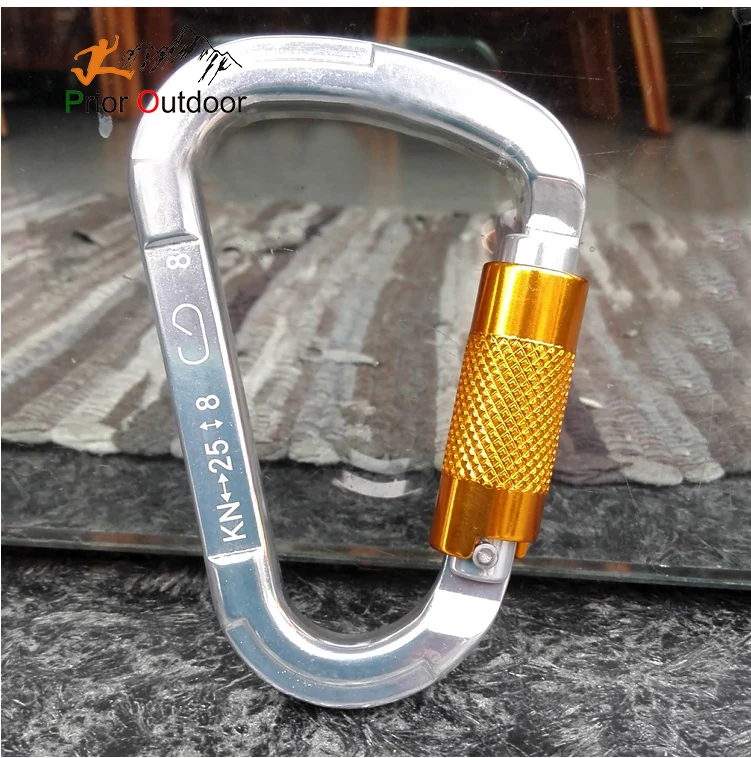 

Aluminum Carabiner for Aerial yoga hammock CE Certificated Silver 25KN D Type Hardware for Aerial Dance Yoga