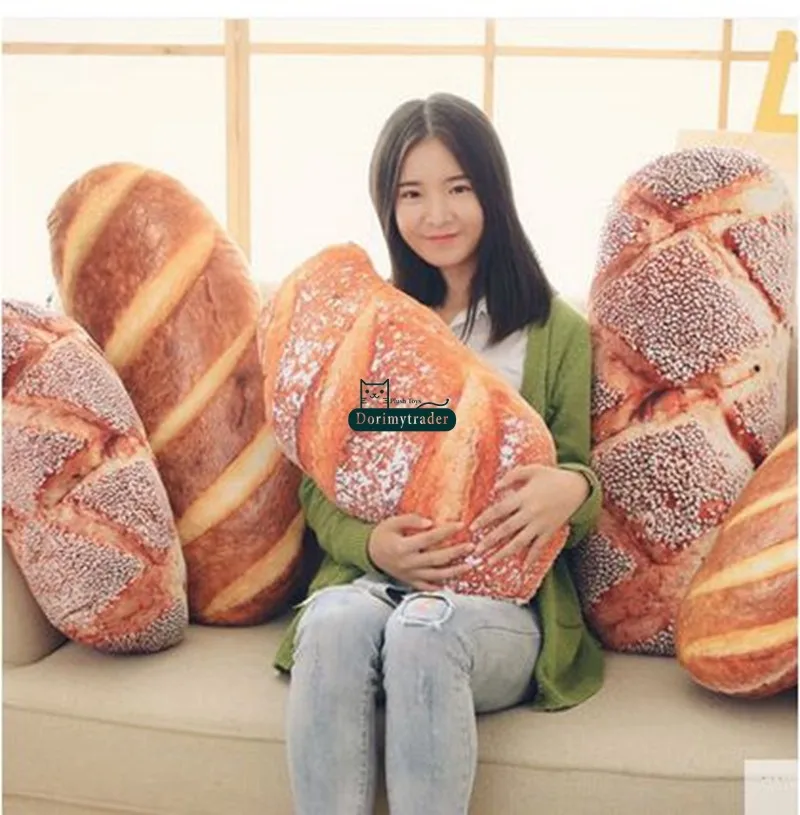 Dorimytrader 80cm Vivid Simulated Cartoon Bread Plush Pillow Cushion 31'' Cute Soft Stuffed  Bread Toy Doll Kids Gift DY60251 (9)
