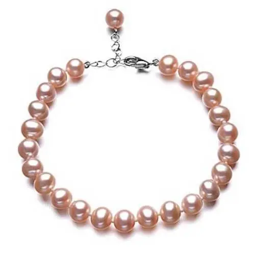 

A Bracciale Donna - BRI.R Fashion Pink 6-6.5mm Natural Pearl Bracelet 7.5'' with 2'