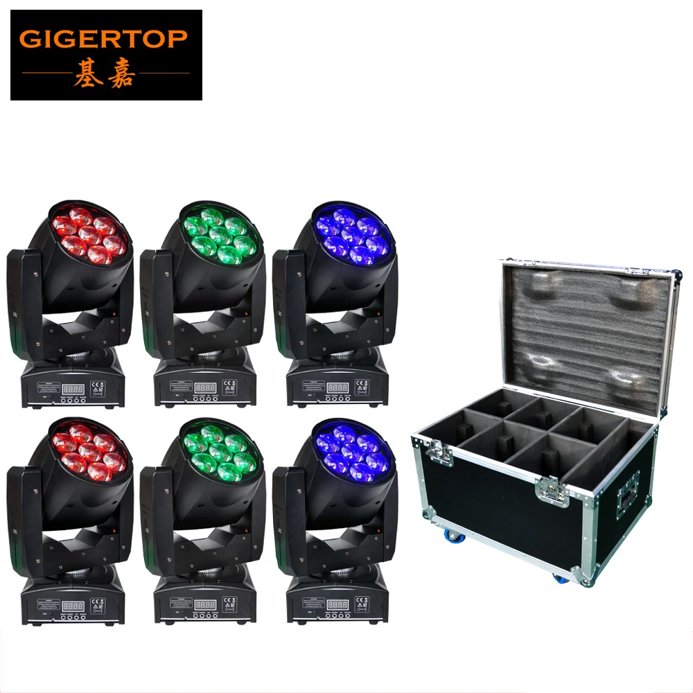 Музыкальная стойка для полетов 6 черный x lot TP PL6W5 7x12W RGBW Цвет 4IN1 LED Zoom Moving Head шайба