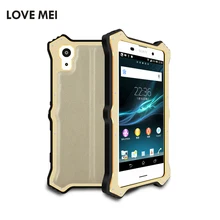 Супер Металлический Корпус для Sony Xperia Z4 Z3 + Lovemei MK2 Серии Алюминиевого Сплава Силиконовый Чехол Анти Сломанной с Закаленным Стеклом