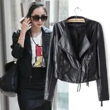 Новая короткая кожаная куртка из искусственной кожи черная кожаная куртка Chaqueta De Cuero De Las Mujeres женские куртки 7WL023