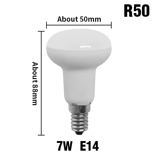 E14 E27 светодиодные лампы с регулируемой яркостью R39 R50 R63 R80 Bombillas лампа лампада светодиодные лампы-ампулы светильник 5W 7W 9W энергосберегающая дома 220V 110V - Испускаемый цвет: R50