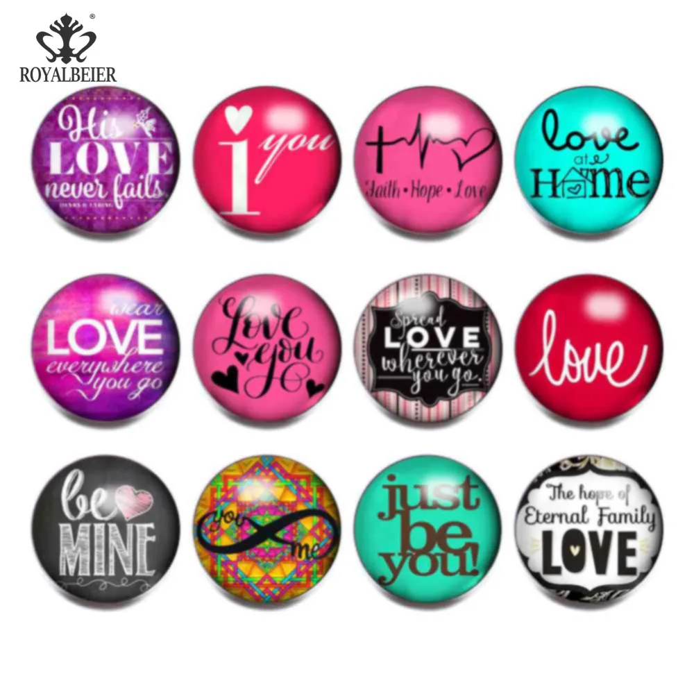 

Royalbeier 12pcs/lot Mixed Letter Zebra Flower Cabochon Glass Button For 18mm Snap Jewelry Accessories Fit Snap Button Necklace