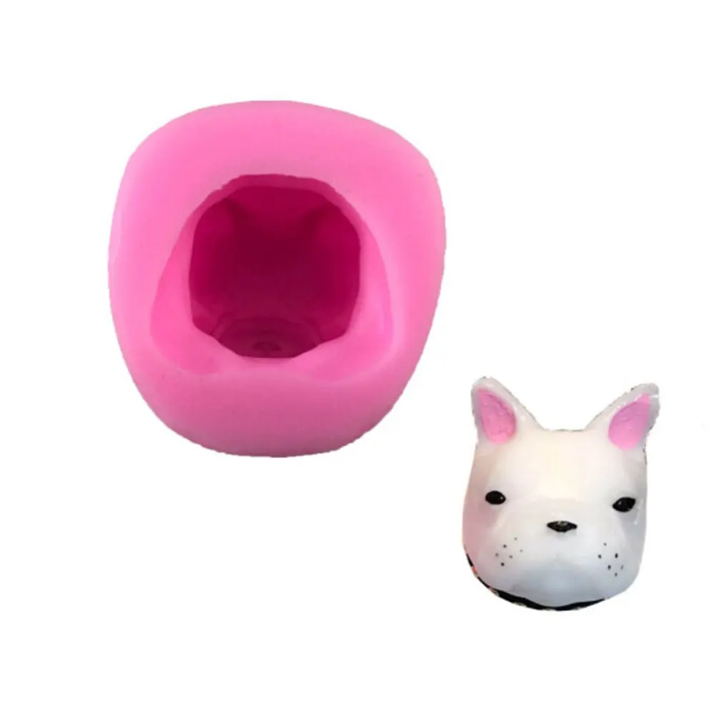 Pink Silicone 3D Dog Head Cake Fondant Mold DIY Baking Chocolate Cake Decoration Baking Tools Cake Mould 5.5x4.4cm