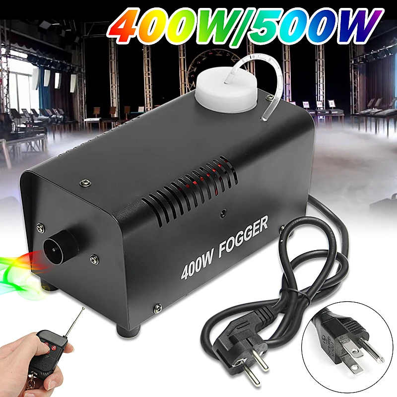 Мини светодиодный RGB беспроводной 400 Вт туман дым туман машина Эффект диско DJ вечерние Рождество с дистанционным управлением светодиодный fogger