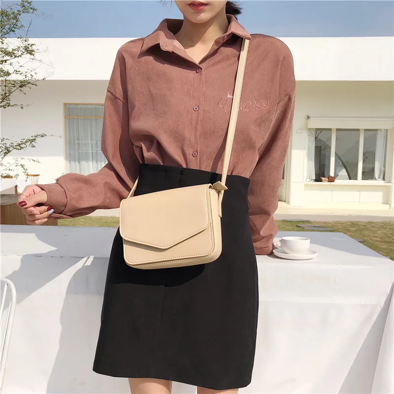 Женская сумка-мессенджер в Корейском стиле, маленькая сумка через плечо из искусственной кожи, Женская винтажная милая сумка-слинг, сумки, новинка