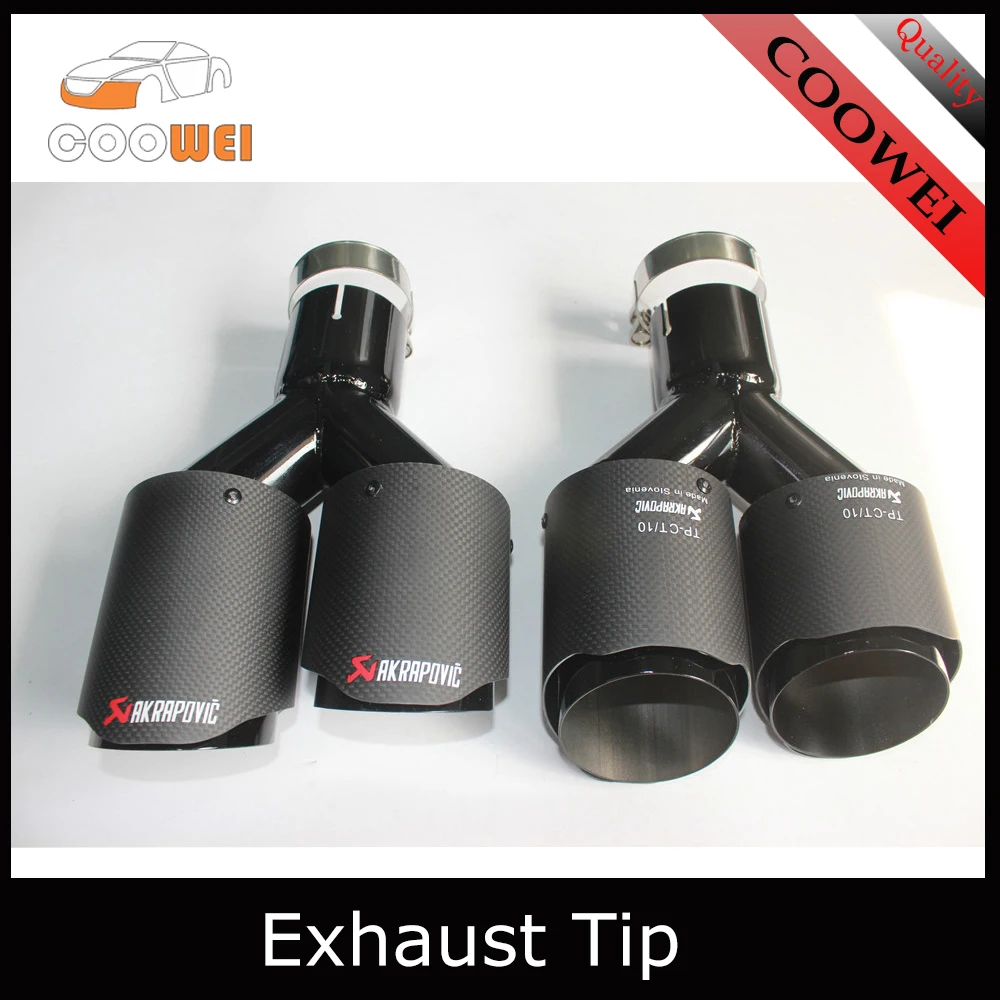 2PCS 63mm 89mm Double Pipes Dual Muffler Exhaust Tip Auto Accessories